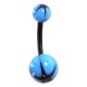 Black/Blue Star Bio-Flexible Belly Bar Navel Button Ring
