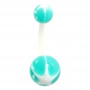 Piercing Ombligo Bio-Flexible Estrella Blanco / Azul