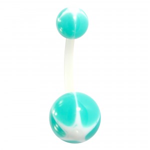 Piercing Ombligo Bio-Flexible Estrella Blanco / Azul