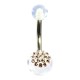 White Multi-Strass Transparent Acrylic Belly Bar Navel Button Ring