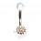 White Multi-Strass Transparent Acrylic Belly Bar Navel Button Ring