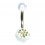 Rainbow Multi-Strass Transparent Acrylic Belly Bar Navel Button Ring