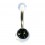 Black Multi-Strass Transparent Acrylic Belly Bar Navel Button Ring