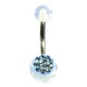 Light Blue Multi-Strass Transparent Acrylic Belly Bar Navel Button Ring