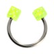 Acrylic Circular Cartilage Ring Barbell with Two Green Dices