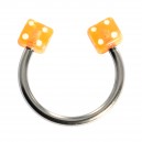 Hufeisen-Knorpel-Piercing Acryl Zwei Orange Würfeln