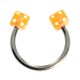 Hufeisen-Knorpel-Piercing Acryl Zwei Orange Würfeln