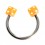 Hufeisen-Knorpel-Piercing Acryl Zwei Orange W&uuml;rfeln
