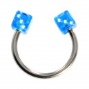 Hufeisen-Knorpel-Piercing Acryl Zwei Dunkelblaue W&uuml;rfeln