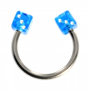 Hufeisen-Knorpel-Piercing Acryl Zwei Dunkelblaue W&uuml;rfeln