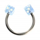 Hufeisen-Knorpel-Piercing Acryl Zwei Hellblaue W&uuml;rfeln