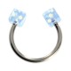 Acrylic Circular Cartilage Ring Barbell with Two Light Blue Dices