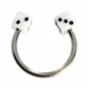 Hufeisen-Knorpel-Piercing Acryl Zwei Weiße Würfeln