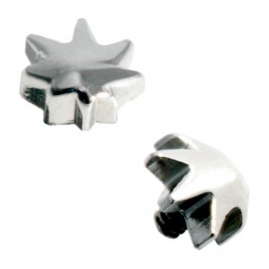 Microdermal-Piercing / Dermal Anchor Chirurgenstahl 316L Hanfblatt Relief