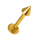 Lippen- / Labret-Piercing Eloxiert Golden Spitze