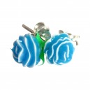 Ohrringe 925 Sterling Silber Biokompatiblen Silikon Rosa Blau