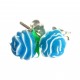 Boucles d'Oreille Argent Massif 925 Silicone Biocompatible Rose Bleue
