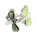 Light Green Casting Dragonfly 925 Sterling Silver Earrings Ear Pair Studs