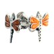 Boucles d'Oreille Argent Massif 925 Libellule Moulée Orange