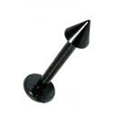 Lippen- / Labret-Piercing Blackline Eloxiert Schwarz Spitze