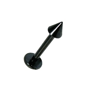 Lippen- / Labret-Piercing Blackline Eloxiert Schwarz Spitze