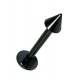 Lippen- / Labret-Piercing Blackline Eloxiert Schwarz Spitze