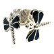 Black Casting Dragonfly 925 Sterling Silver Earrings Ear Pair Studs