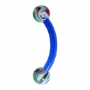 Piercing Ceja Bioflex / Bioplast Vórtice Rojo / Verde / Azul con Barra Azul