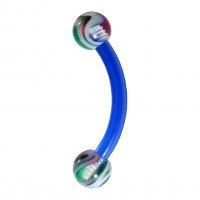 Piercing Arcade Bioflex Vortex Rouge / Vert / Bleu avec Barre Bleue