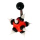 Red/Black/White Chantilly Spikes Biocompatible Silicone Belly Bar Navel Button Ring