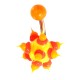 Nombril Silicone Biocompatible Piques Chantilly Jaune / Rouge / Orange