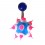 Blue/White/Pink Chantilly Spikes Silicone Belly Bar Navel Button Ring