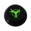 Kugel für Zungen- / Bauchnabelpiercing Acryl Schwarz Logo UV Biohazard
