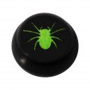 Kugel f&uuml;r Zungen- / Bauchnabelpiercing Acryl Schwarz Logo UV Spinne