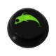 Kugel für Zungen- / Bauchnabelpiercing Acryl Schwarz Logo UV Delphin