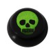 Kugel für Zungen- / Bauchnabelpiercing Acryl Schwarz Logo UV Großen Schädel