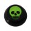 Acrylic UV Black Ball for Tongue/Navel Piercing with Big Skull Logo