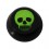 Kugel f&uuml;r Zungen- / Bauchnabelpiercing Acryl Schwarz Logo UV Gro&szlig;en Sch&auml;del