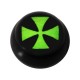 Kugel f&uuml;r Zungen- / Bauchnabelpiercing Acryl Schwarz Logo UV Templer