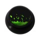 Kugel für Zungen- / Bauchnabelpiercing Acryl Schwarz Logo UV Feuer