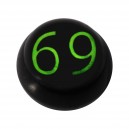 Boule pour Langue / Nombril Acrylique Noire Logo UV 69