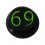 Acrylic UV Black Ball for Tongue/Navel Piercing with 69 Logo