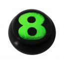 Boule pour Langue / Nombril Acrylique Noire Logo UV Pool 8