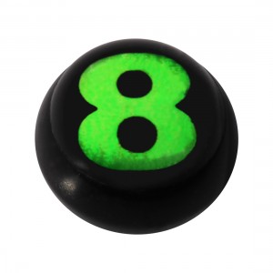 Boule pour Piercing Langue / Nombril Acrylique Noire Logo UV Pool 8