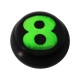 Kugel für Zungen- / Bauchnabelpiercing Acryl Schwarz Logo UV Pool 8