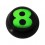 Acrylic UV Black Ball for Tongue/Navel Piercing with Pool 8 Logo