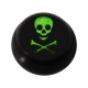 Bola para Piercing Lengua / Ombligo Acrílico Negro Logo UV Cráneo Huesos
