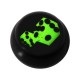 Kugel für Zungen- / Bauchnabelpiercing Acryl Schwarz Logo UV Zwei Würfeln