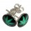 Ohrring 925 Sterlingsilber Logo Cannabis Grün / Schwarz