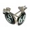 Ohrringe 925 Sterlingsilber Logo 69 Wei&szlig; / Schwarz